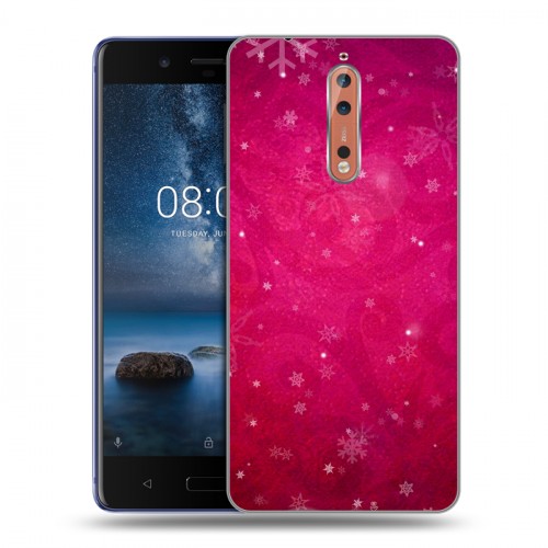 Дизайнерский пластиковый чехол для Nokia 8 Снежинки