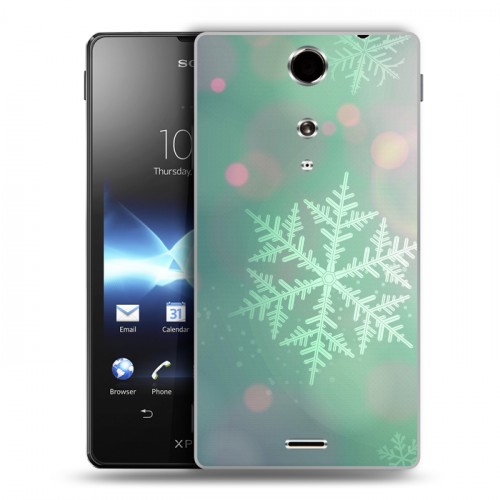 Дизайнерский пластиковый чехол для Sony Xperia TX Снежинки