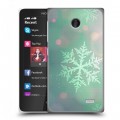 Дизайнерский пластиковый чехол для Nokia X Снежинки