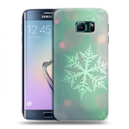 Дизайнерский силиконовый чехол для Samsung Galaxy S6 Edge Снежинки