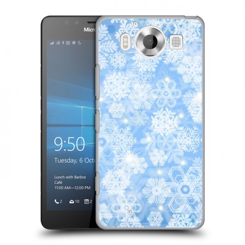 Дизайнерский пластиковый чехол для Microsoft Lumia 950 Снежинки