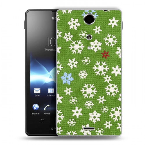 Дизайнерский пластиковый чехол для Sony Xperia TX Снежинки