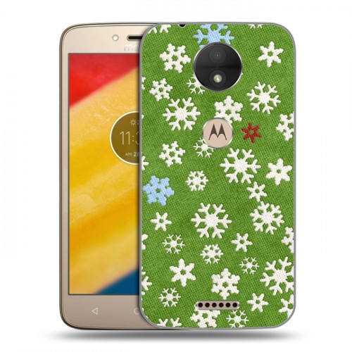 Дизайнерский пластиковый чехол для Motorola Moto C Снежинки