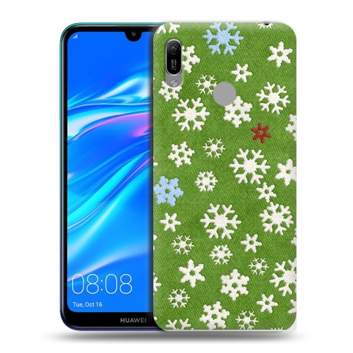 Дизайнерский пластиковый чехол для Huawei Y6 (2019) Снежинки