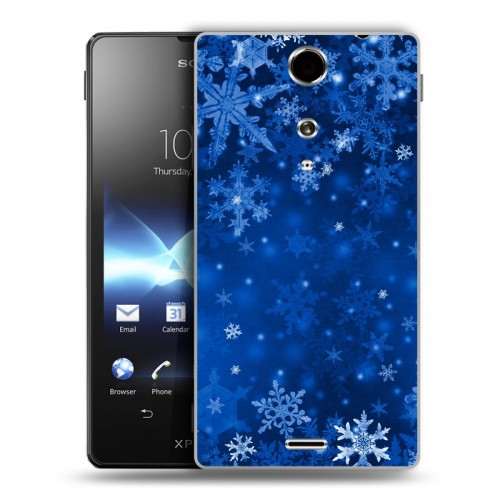 Дизайнерский пластиковый чехол для Sony Xperia TX Снежинки