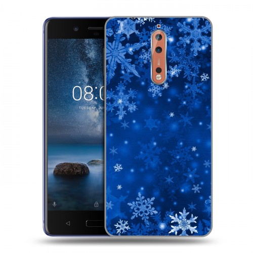 Дизайнерский пластиковый чехол для Nokia 8 Снежинки