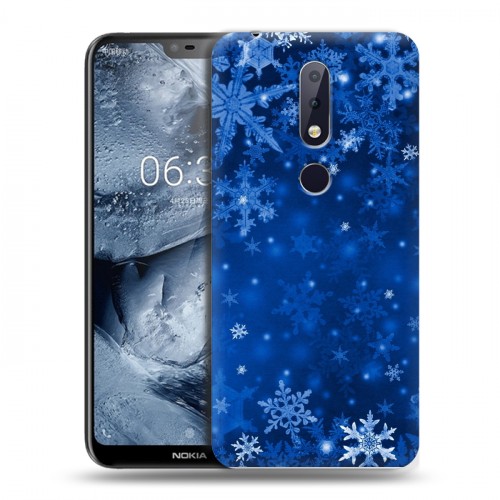 Дизайнерский пластиковый чехол для Nokia 6.1 Plus Снежинки