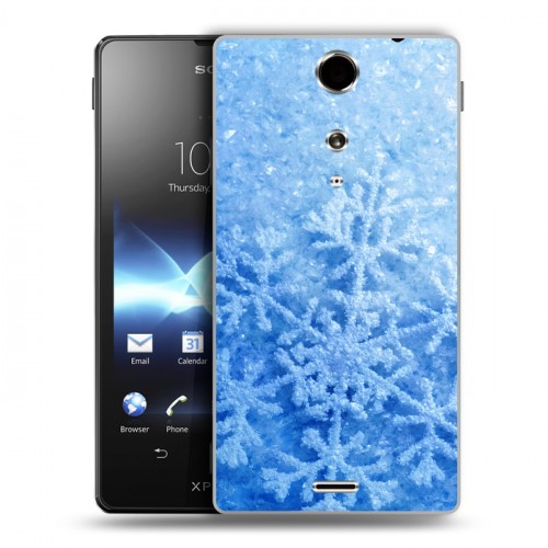 Дизайнерский пластиковый чехол для Sony Xperia TX Снежинки