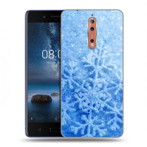 Дизайнерский пластиковый чехол для Nokia 8 Снежинки