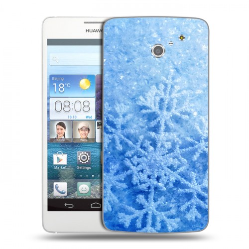 Дизайнерский пластиковый чехол для Huawei Ascend D2 Снежинки