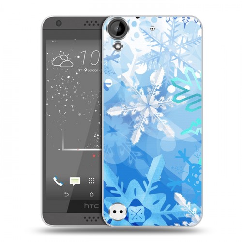 Дизайнерский пластиковый чехол для HTC Desire 530 Снежинки