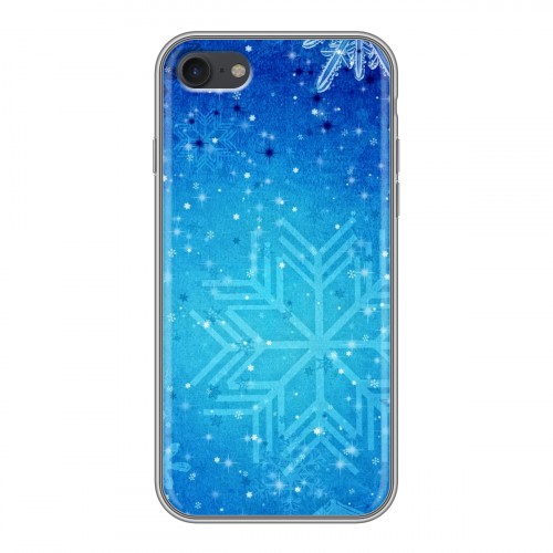 Дизайнерский силиконовый с усиленными углами чехол для Iphone 7 Снежинки