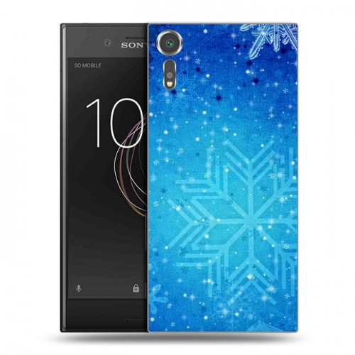 Дизайнерский пластиковый чехол для Sony Xperia XZs Снежинки