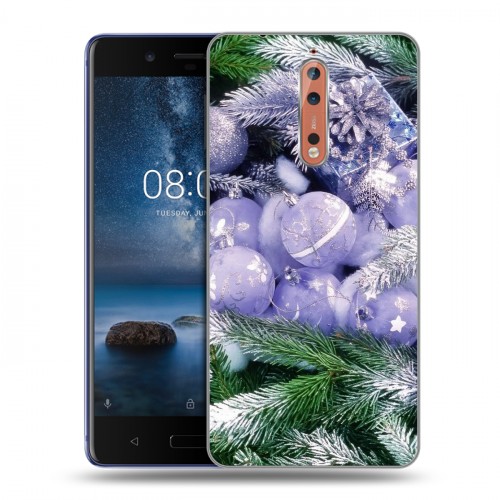 Дизайнерский пластиковый чехол для Nokia 8 Новогодняя хвоя