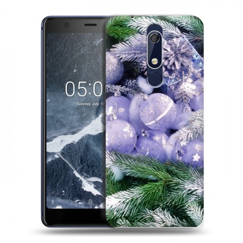 Дизайнерский пластиковый чехол для Nokia 5.1 Новогодняя хвоя