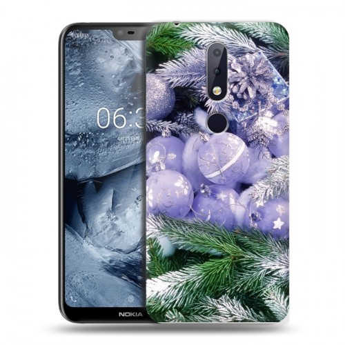 Дизайнерский пластиковый чехол для Nokia 6.1 Plus Новогодняя хвоя