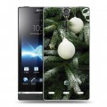 Дизайнерский пластиковый чехол для Sony Xperia S Новогодняя хвоя