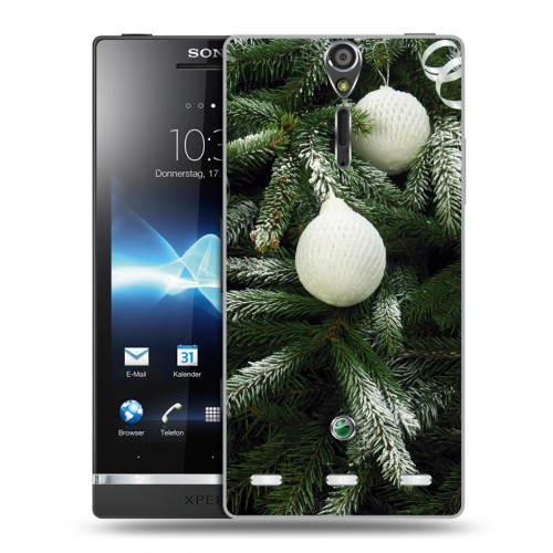 Дизайнерский пластиковый чехол для Sony Xperia S Новогодняя хвоя