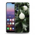 Дизайнерский силиконовый с усиленными углами чехол для Huawei P20 Pro Новогодняя хвоя