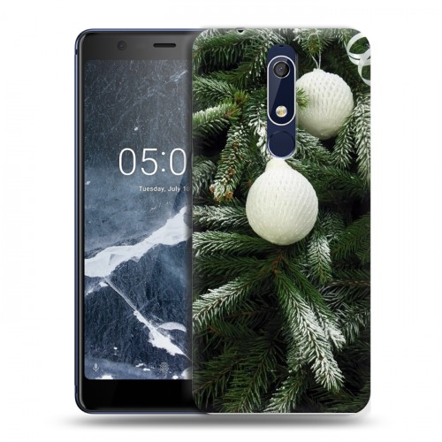 Дизайнерский пластиковый чехол для Nokia 5.1 Новогодняя хвоя