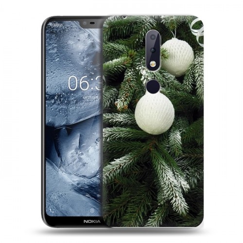 Дизайнерский пластиковый чехол для Nokia 6.1 Plus Новогодняя хвоя