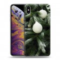 Дизайнерский силиконовый чехол для Iphone Xs Max Новогодняя хвоя