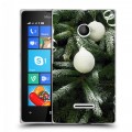 Дизайнерский пластиковый чехол для Microsoft Lumia 435 Новогодняя хвоя