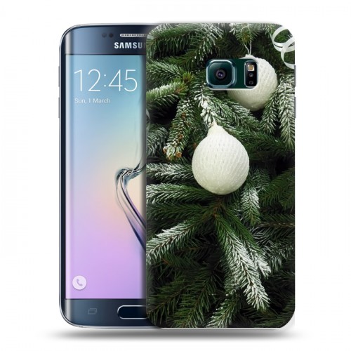 Дизайнерский пластиковый чехол для Samsung Galaxy S6 Edge Новогодняя хвоя