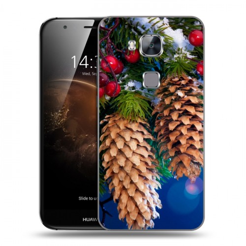 Дизайнерский пластиковый чехол для Huawei G8 Новогодняя хвоя