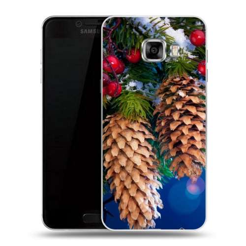 Дизайнерский пластиковый чехол для Samsung Galaxy C5 Новогодняя хвоя