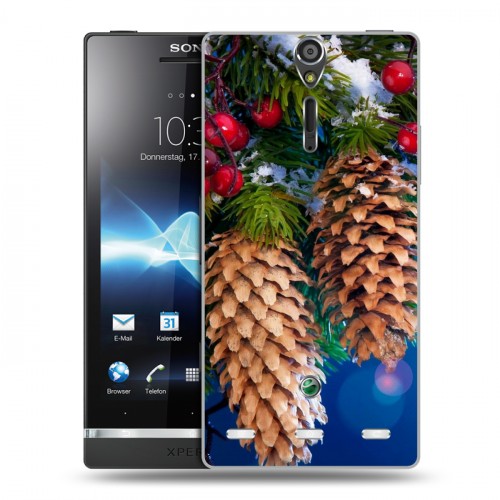 Дизайнерский пластиковый чехол для Sony Xperia S Новогодняя хвоя