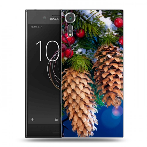 Дизайнерский пластиковый чехол для Sony Xperia XZs Новогодняя хвоя