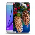 Дизайнерский пластиковый чехол для Samsung Galaxy Note 2 Новогодняя хвоя