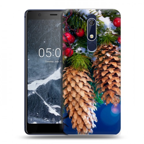 Дизайнерский пластиковый чехол для Nokia 5.1 Новогодняя хвоя