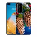 Дизайнерский силиконовый с усиленными углами чехол для Huawei P40 Новогодняя хвоя