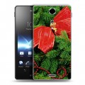 Дизайнерский пластиковый чехол для Sony Xperia TX Новогодняя хвоя