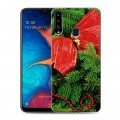 Дизайнерский пластиковый чехол для Samsung Galaxy A20s Новогодняя хвоя