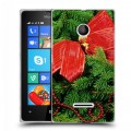 Дизайнерский пластиковый чехол для Microsoft Lumia 435 Новогодняя хвоя