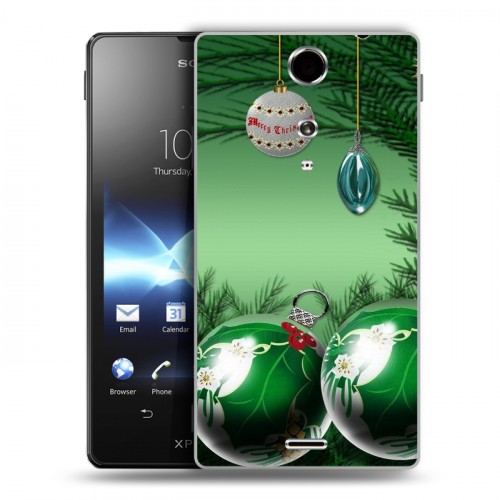 Дизайнерский пластиковый чехол для Sony Xperia TX Новогодняя хвоя