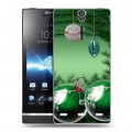 Дизайнерский пластиковый чехол для Sony Xperia S Новогодняя хвоя