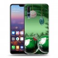 Дизайнерский силиконовый с усиленными углами чехол для Huawei P20 Pro Новогодняя хвоя