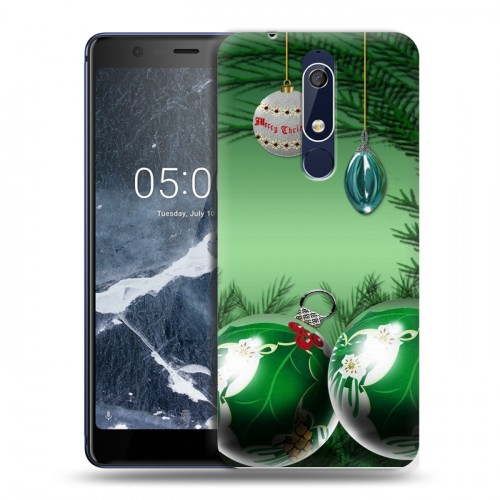 Дизайнерский пластиковый чехол для Nokia 5.1 Новогодняя хвоя