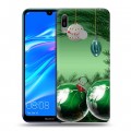 Дизайнерский пластиковый чехол для Huawei Y6 (2019) Новогодняя хвоя