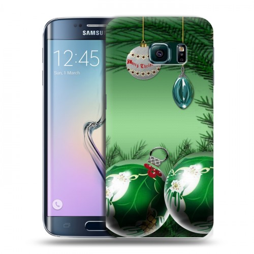 Дизайнерский пластиковый чехол для Samsung Galaxy S6 Edge Новогодняя хвоя