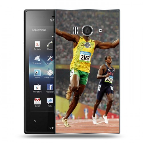 Дизайнерский пластиковый чехол для Sony Xperia acro S Усейн Бол