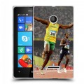 Дизайнерский пластиковый чехол для Microsoft Lumia 435 Усейн Бол