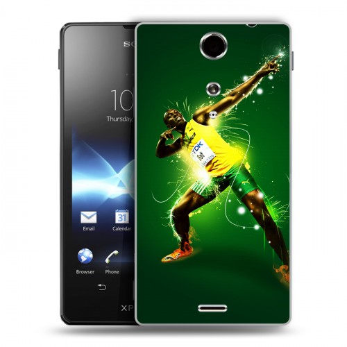 Дизайнерский пластиковый чехол для Sony Xperia TX Усейн Бол