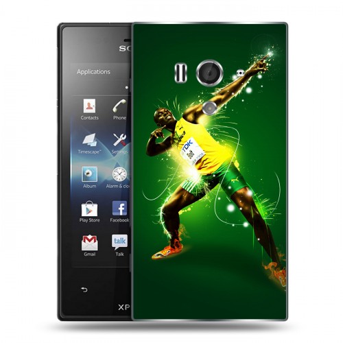 Дизайнерский пластиковый чехол для Sony Xperia acro S Усейн Бол