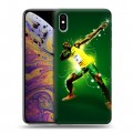 Дизайнерский силиконовый чехол для Iphone Xs Max Усейн Бол