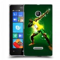 Дизайнерский пластиковый чехол для Microsoft Lumia 435 Усейн Бол